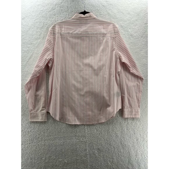 LRL Ralph Lauren Mens Button Front Shirt White Pink Striped Long Sleeve Cotton L - Picture 2 of 7